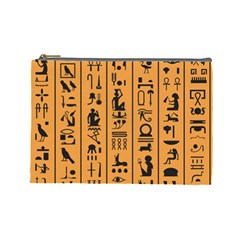 Egyptian-hieroglyphs-ancient-egypt-letters-papyrus-background-vector-old-egyptian-hieroglyph-writing Cosmetic Bag (Large)