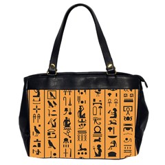 Egyptian-hieroglyphs-ancient-egypt-letters-papyrus-background-vector-old-egyptian-hieroglyph-writing Oversize Office Handbag (2 Sides)