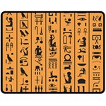 Egyptian-hieroglyphs-ancient-egypt-letters-papyrus-background-vector-old-egyptian-hieroglyph-writing Fleece Blanket (Medium)  60 x50  Blanket Front