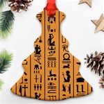 Egyptian-hieroglyphs-ancient-egypt-letters-papyrus-background-vector-old-egyptian-hieroglyph-writing Ornament (Christmas Tree)  Front