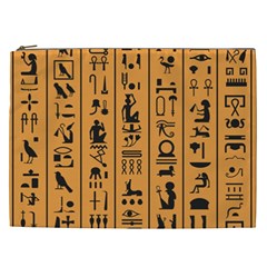 Egyptian-hieroglyphs-ancient-egypt-letters-papyrus-background-vector-old-egyptian-hieroglyph-writing Cosmetic Bag (XXL)