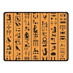 Egyptian-hieroglyphs-ancient-egypt-letters-papyrus-background-vector-old-egyptian-hieroglyph-writing Double Sided Fleece Blanket (Small) 