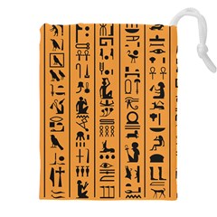 Egyptian-hieroglyphs-ancient-egypt-letters-papyrus-background-vector-old-egyptian-hieroglyph-writing Drawstring Pouch (4xl) by Jancukart