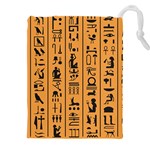 Egyptian-hieroglyphs-ancient-egypt-letters-papyrus-background-vector-old-egyptian-hieroglyph-writing Drawstring Pouch (4XL) Front