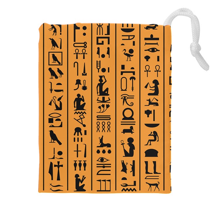 Egyptian-hieroglyphs-ancient-egypt-letters-papyrus-background-vector-old-egyptian-hieroglyph-writing Drawstring Pouch (4XL)