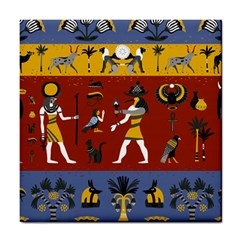 Ancient-egyptian-religion-seamless-pattern Tile Coaster by Jancukart