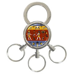 Ancient-egyptian-religion-seamless-pattern 3-ring Key Chain