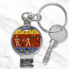 Ancient-egyptian-religion-seamless-pattern Nail Clippers Key Chain