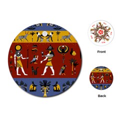 Ancient-egyptian-religion-seamless-pattern Playing Cards Single Design (round)