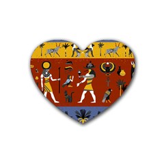 Ancient-egyptian-religion-seamless-pattern Rubber Coaster (heart)