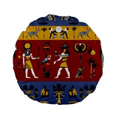 Ancient-egyptian-religion-seamless-pattern Standard 15  Premium Flano Round Cushions by Jancukart