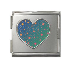 Color Pattern Dot Scrapbooking Mega Link Heart Italian Charm (18mm)