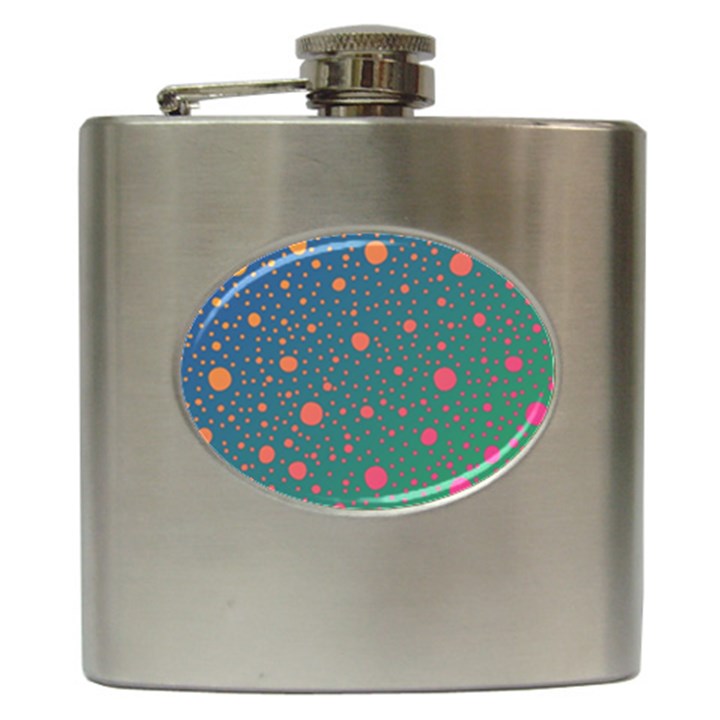 Color Pattern Dot Scrapbooking Hip Flask (6 oz)