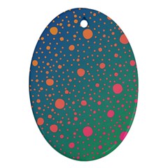 Color Pattern Dot Scrapbooking Oval Ornament (two Sides) by Wegoenart