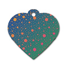 Color Pattern Dot Scrapbooking Dog Tag Heart (two Sides)