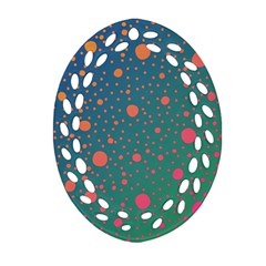 Color Pattern Dot Scrapbooking Oval Filigree Ornament (two Sides) by Wegoenart