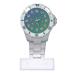 Color Pattern Dot Scrapbooking Plastic Nurses Watch by Wegoenart