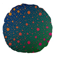 Color Pattern Dot Scrapbooking Large 18  Premium Flano Round Cushions by Wegoenart