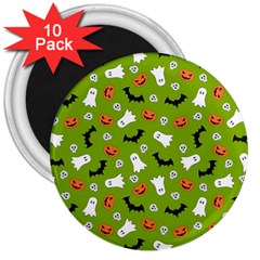 Pattern Seamless Halloween Fall 3  Magnets (10 Pack)  by Wegoenart