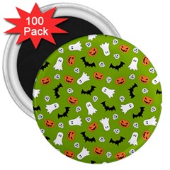 Pattern Seamless Halloween Fall 3  Magnets (100 Pack) by Wegoenart