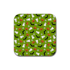 Pattern Seamless Halloween Fall Rubber Coaster (square) by Wegoenart