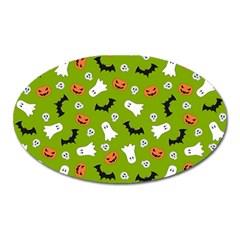 Pattern Seamless Halloween Fall Oval Magnet by Wegoenart