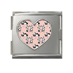 Pandas Pattern Panda Bear Mega Link Heart Italian Charm (18mm) by Wegoenart