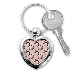 Pandas Pattern Panda Bear Key Chain (heart) by Wegoenart