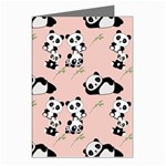 Pandas Pattern Panda Bear Greeting Cards (Pkg of 8) Left