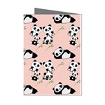 Pandas Pattern Panda Bear Mini Greeting Cards (Pkg of 8) Left