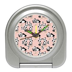 Pandas Pattern Panda Bear Travel Alarm Clock by Wegoenart