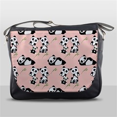 Pandas Pattern Panda Bear Messenger Bag by Wegoenart