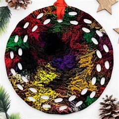 Abstract Painting Colorful Round Filigree Ornament (two Sides) by Wegoenart