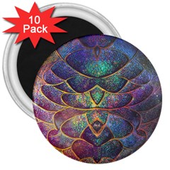 Dragon Fractal Pattern Texture 3  Magnets (10 Pack)  by Wegoenart