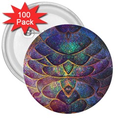 Dragon Fractal Pattern Texture 3  Buttons (100 Pack)  by Wegoenart