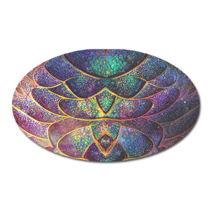 Dragon Fractal Pattern Texture Oval Magnet