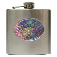 Dragon Fractal Pattern Texture Hip Flask (6 Oz) by Wegoenart