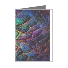 Dragon Fractal Pattern Texture Mini Greeting Card by Wegoenart