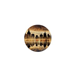 Manhattan Skyline Sunset Nyc 1  Mini Buttons by Wegoenart