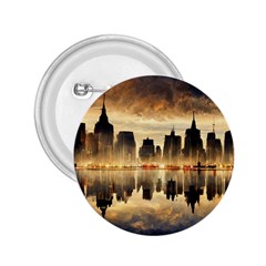 Manhattan Skyline Sunset Nyc 2 25  Buttons by Wegoenart