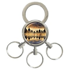 Manhattan Skyline Sunset Nyc 3-ring Key Chain