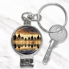 Manhattan Skyline Sunset Nyc Nail Clippers Key Chain