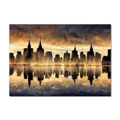 Manhattan Skyline Sunset Nyc Sticker A4 (100 Pack) by Wegoenart