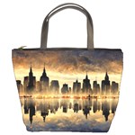 Manhattan Skyline Sunset Nyc Bucket Bag Front