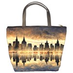 Manhattan Skyline Sunset Nyc Bucket Bag Back