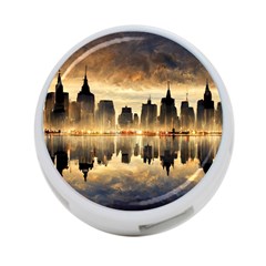 Manhattan Skyline Sunset Nyc 4-port Usb Hub (one Side) by Wegoenart