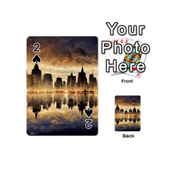 Manhattan Skyline Sunset Nyc Playing Cards 54 Designs (mini) by Wegoenart