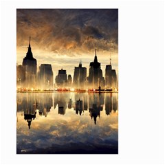 Manhattan Skyline Sunset Nyc Large Garden Flag (two Sides) by Wegoenart