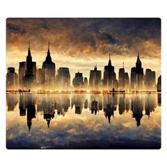 Manhattan Skyline Sunset Nyc Double Sided Flano Blanket (small)  by Wegoenart