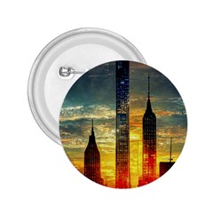 New York City Sunset Dusk Twilight 2 25  Buttons by Wegoenart